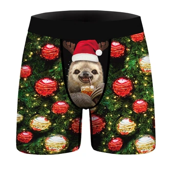 Мужские трусы боксеры новогодние 4XL Черный