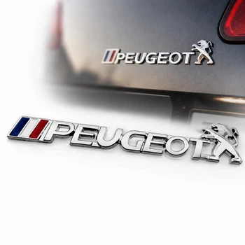 Емблема напис PEUGEOT хром 150х30 мм метал (на скотчі)