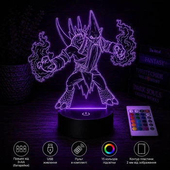 Светильник ночник «Персонаж Dota 2 Дота 2 Dark seer Дарк Сир» на подарок дотеру геймеру фанату Dota. 3D лампа с Led-подсветкой и пультом (7 цветов 4 режима) (3DP089)