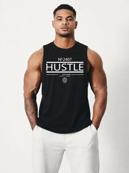 Майка чоловіча безрукавка "Hustle" чорна XL