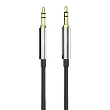 Аудіокабель WUW X175 AUX 3.5 мм – AUX 3.5 мм 1 м в нейлоновому обплетенні чорний