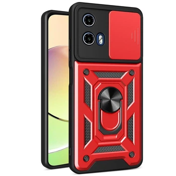 Чехол Fiji Camera Defence для Motorola G24 бампер с защитой камеры и подставкой Red