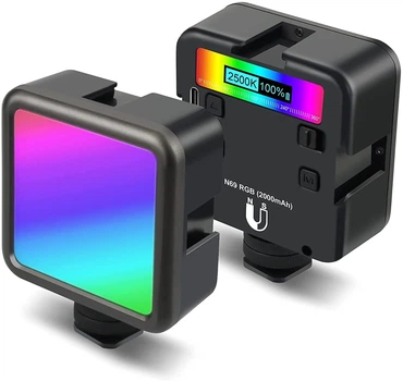 Накамерное светло Andoer N69 RGB 6W LED с регулировкой цвета и яркости черное