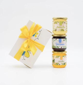 Набір медовий LOVE HONEY 3 баночки (Акацієвий + Гречаний + Липовий) 840 г
