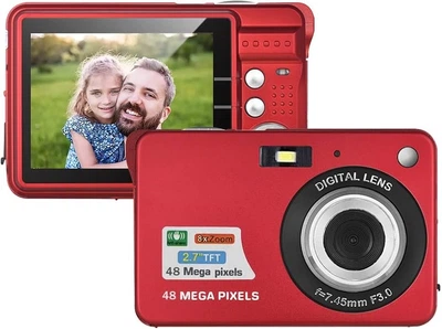 Цифровой фотоаппарат Andoer 48MP / 1080P HD, 8x Zoom, 2.7” LCD, с аккумулятором - Уценка