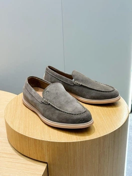 Мужские замшевые лоферы TOD'S цвета хаки размер 41