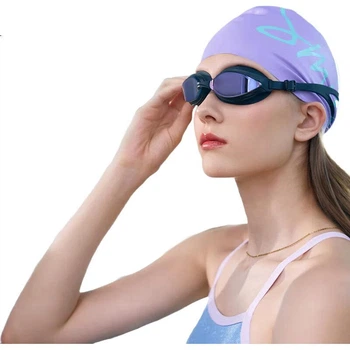 Очки для плавания зеркальные WATERTIME с диоптриями -4.00, фиолетовые