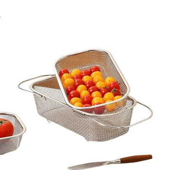 Сушильная корзина Maxcook (MAXCOOK), корзина для фруктов, сушилка для посуды, кухонная полка для хранения, полностью изготовлена из нержавеющей стали 304, полка для мойки, MCPJ2061