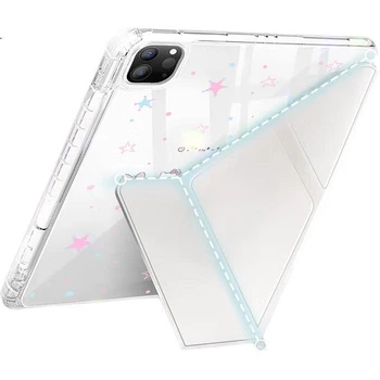 Чехол Keliman для iPad 10, 11 и 12 поколения 11 дюймов 2022-2026 акриловый со слотом для стилуса, противоударный, расцветка «Звездный кот»