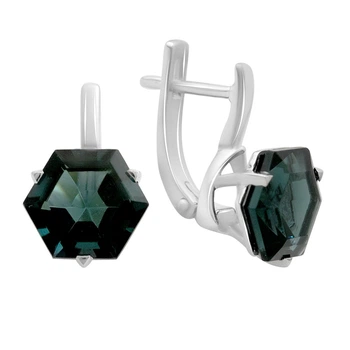 Серебряные серьги с топазом Лондон Блю 6.927ct (2213758)
