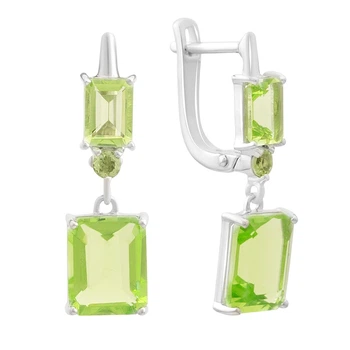 Серебряные серьги с хризолітом 7.54ct (60002471)