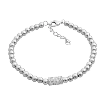Серебряный браслет с фианитами, вес изделия 5,95 гр (2214823)
