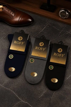 Шкарпетки 3шт середні для чоловіків Бамбукові р 41-44 Roff арт 10517-99 Мікс
