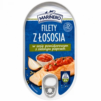 Філе Лосося в Томатному Соусі з Зеленим Парцем Marinero Filety z Lososia w Sosie Pomidorowym z Zielonym Pieprzem 170 г