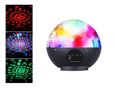 Диско шар светодиодный портативный на аккумуляторе с пультом Crystal Magic Bluetooth Pro Черный 10W