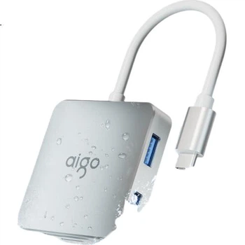 Aigo Type-C магнитная док-станция расширения, USB-концентратор, HDMI-адаптер 4K 60, портативный кардридер, передача данных через порт Type-C 3.0, док-станция расширения PD 100 Вт, JZ06-ST