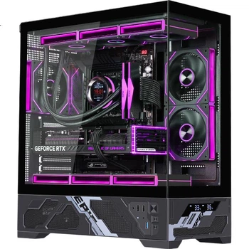 Корпус Wanjia Qianxi ATX панорамний з цифровим дисплеєм та підтримкою СРО 360 мм, чорний