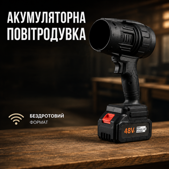 Акумуляторна повітродувка з 2 АКБ для прибирання листя Бездротова садова повітродувка для двору, дачі, гаража, саду та майстерні