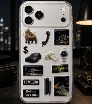 Объёмные 3D наклейки DNIPRO OFFICE Набор 13 шт Stiker Pack стикеры на телефон ноутбук смартфон планшет iPhone Samsung Xiaomi Pixel Huawei