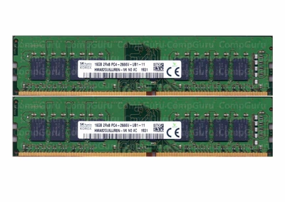 Оперативная память для ПК Hynix DDR4 32GB (2x16GB) 2666MHz UDIMM 2Rx8 PC4-2666V (HMA82GU6JJR8N-VK)