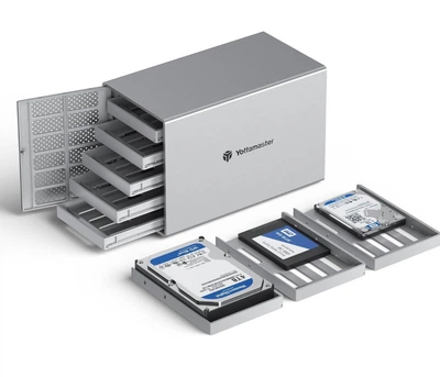 Зовнішній корпус для жорстких дисків Yottamaster PS500C3 на 5 HDD/SSD 2.5”/3.5” USB Type-C 90ТБ