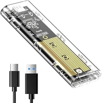Зовнішній корпус для SSD M.2 NVMe → USB 3.1 Gen2 (10 Гбіт/с), Type-C, прозорий