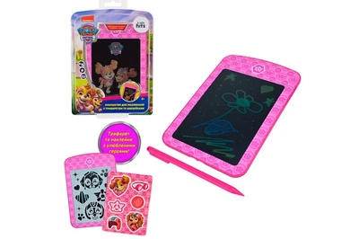 Планшет для рисования Paw Patrol KH74/002L LCD экран 6,5'', трафарет, наклейки блистер р.15x22x3см