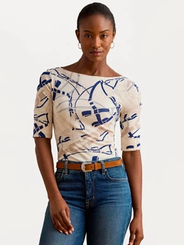 Футболка бавовняна жіноча Ralph Lauren 32068289 L Молочна (1161038279)