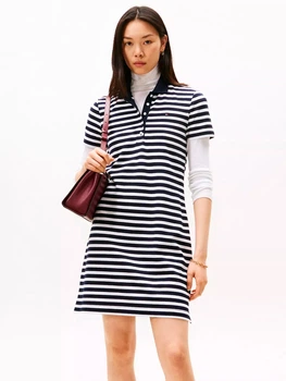 Сукня-футболка коротка літня жіноча Tommy Hilfiger 262590145 S Синій/Білий (1161070649)