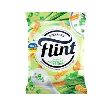 Сухарики Flint 60г сметана та зелень