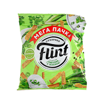 Сухарики Flint 100г сметана та зелень