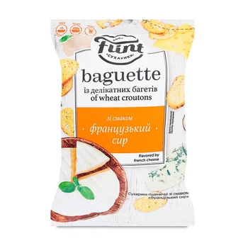 Сухарики Flint Baguette 100г французький сир
