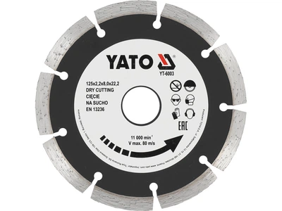 Диск алмазний сегментний YATO SEGMENT 125 x 8.0 x 22.2 мм висота 2.2 мм YT-6003