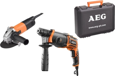 Набор перфоратор AEG KH24IE и угловая шлифмашина WS8-115S в кейсе JP240B2C