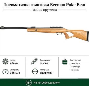Пневматична гвинтівка Beeman Polar Bear Gas Ram кал.4,5 (10620GP)
