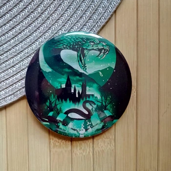 Значок Harry Potter Гарри Поттер Слизерин Slytherin 7,5 см (15937)