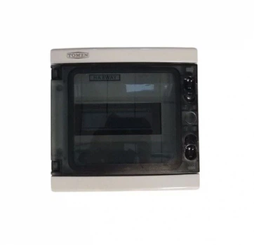 Пластиковий щит TOMZN HA-8 (8мод, до 400В AC, IP65, колір сірий, габарити: 210 х 210 х 100 мм)