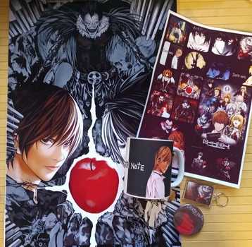 Постер + Стикерпак + Брелок + Значок + Кружка Зошит смерти Death Note кк-70895