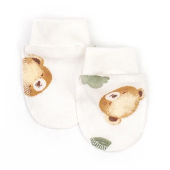 Рукавички на манжете для малышей Dexter`s baby bear 0-3м молочный