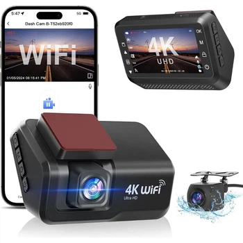 Автомобільний відеореєстратор CHORTAU B-T52 4K Wi-Fi 2 камери IPS 3" WDR