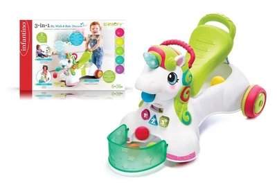 Ходунки-штовхач та ходунки-каталка 3 в 1 Infantino Єдиноріг (70181) (773554270181)