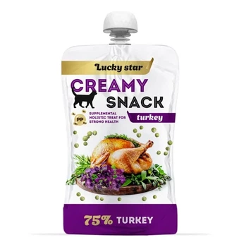 Лакомство Lucky Star Creamy Snack Turkey - для кошек, мягкое пюре с индейкой 85 г (4820281500817)