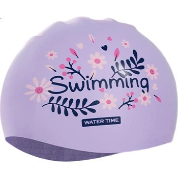 Шапочка для плавания WATERTIME женская силиконовая с защитой ушей для длинных волос