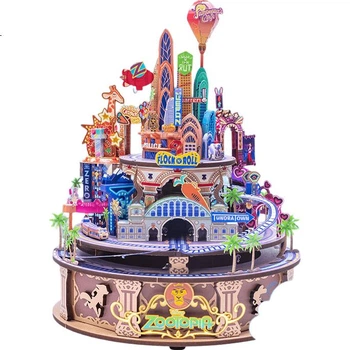 Музыкальная шкатулка-конструктор Disney «Зверополис» металлическая 3D-модель