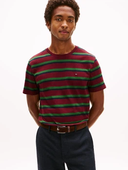 Футболка хлопковая длинная мужская Tommy Hilfiger 775723840 S Бордовая (1161128127)