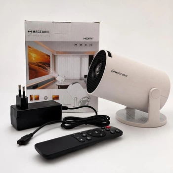 Портативный Смарт Проектор Magcubic HY300 PRO с Smart TV, Android 14, Wi-Fi и Bluetooth для просмотра фильмов и домашнего использования. ANSI 260