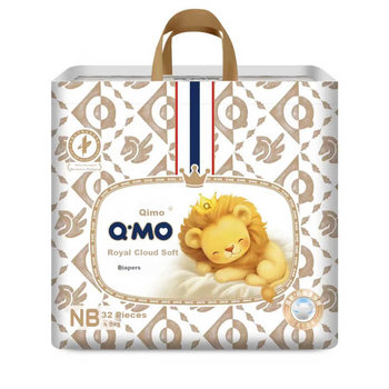 Подгузники Q-MO Royal Cloud Soft размер NB, 32 шт, до 5 кг, ультратонкие дышащие