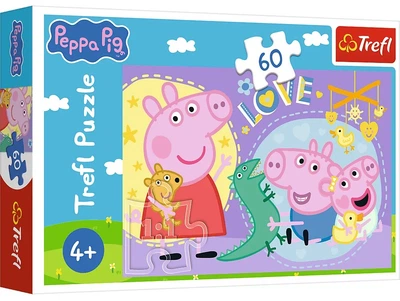Пазл Trefl 60 элементов — Peppa Pig: Свинка Пеппа — Счастливая Пеппа (17414)