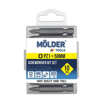 Набір біт MOLDER, PZ1x50мм, 10шт в пл. упаковці,