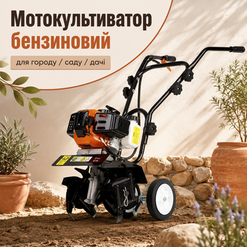 Культиватор бензиновий BOXER BX-124 52 см³ ширина обробки 30 см глибина до 13 см 16 ріжучих ножів мотомультиватор для обробки ґрунту на невеликих і середніх присадибних ділянках
